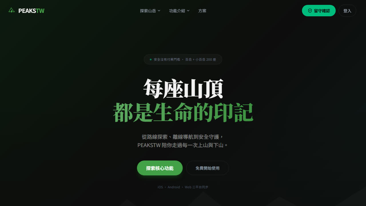 PEAKSTW hiking guide homepage